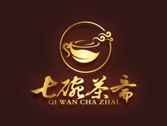 楊福的七碗茶齋茶館logo設(shè)計