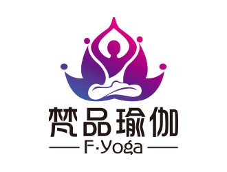 梵品瑜伽對稱logo設計logo設計