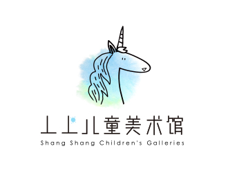 線條行動物品牌logo－丄上兒童美術館logo設計