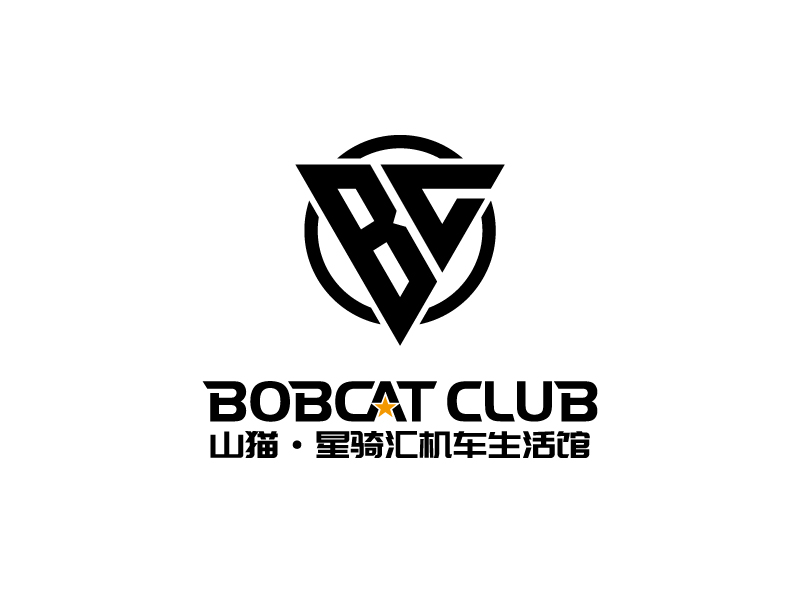 張俊的山貓·星騎匯機車生活館（BOBCAT CLUB）logo設(shè)計